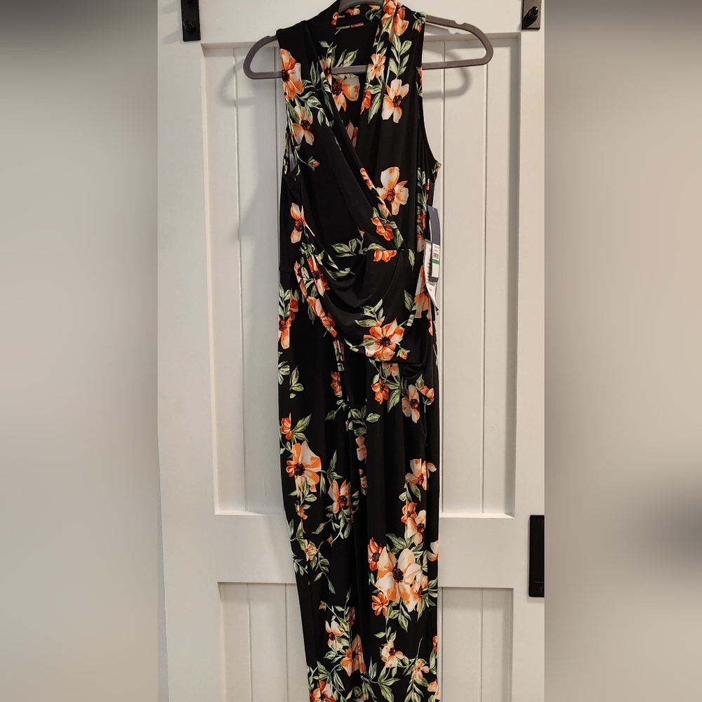 Rachel Roy Black Floral Midi Dress